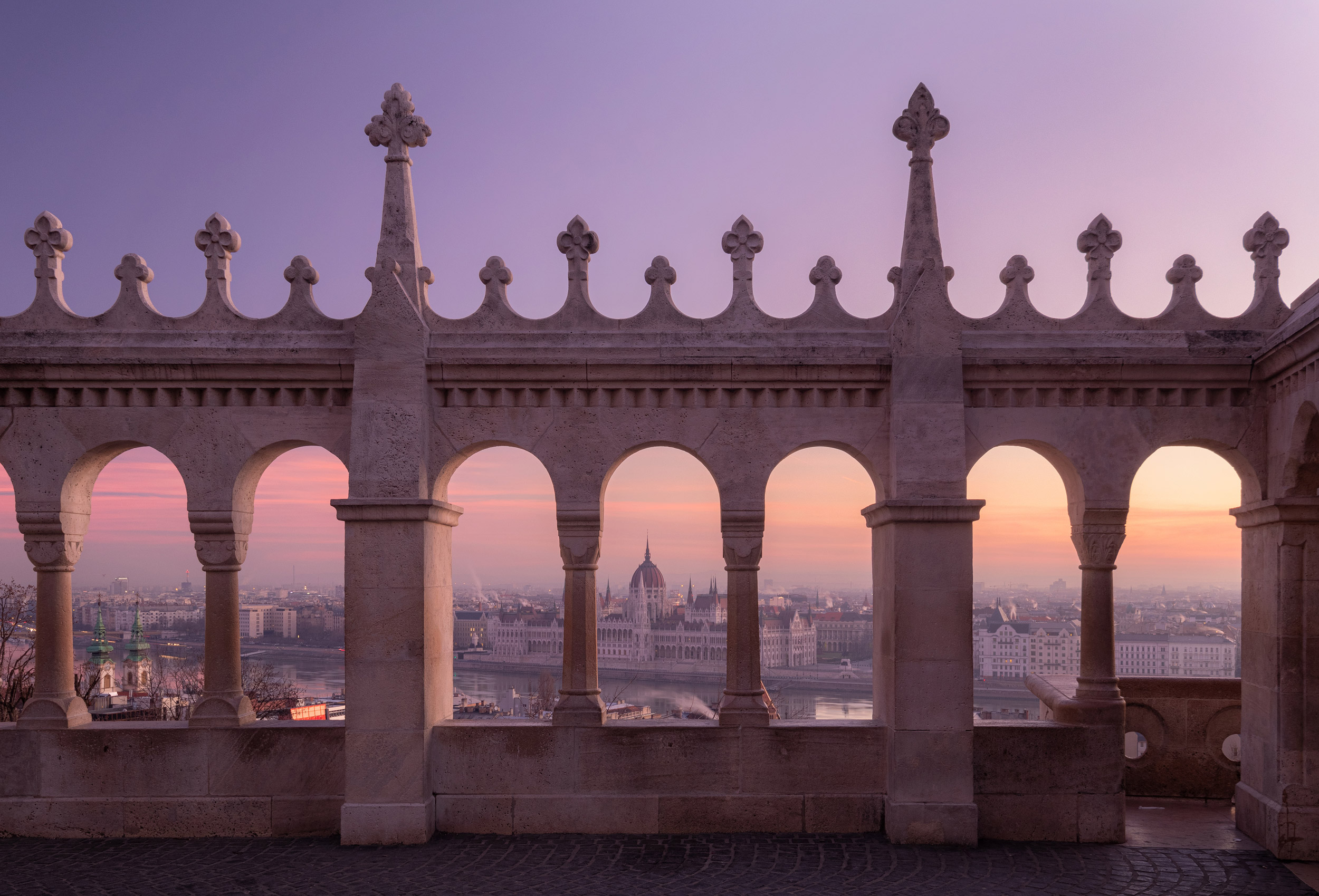 Beautiful view from the Fisherman’s Bastion on the Hungarian Par