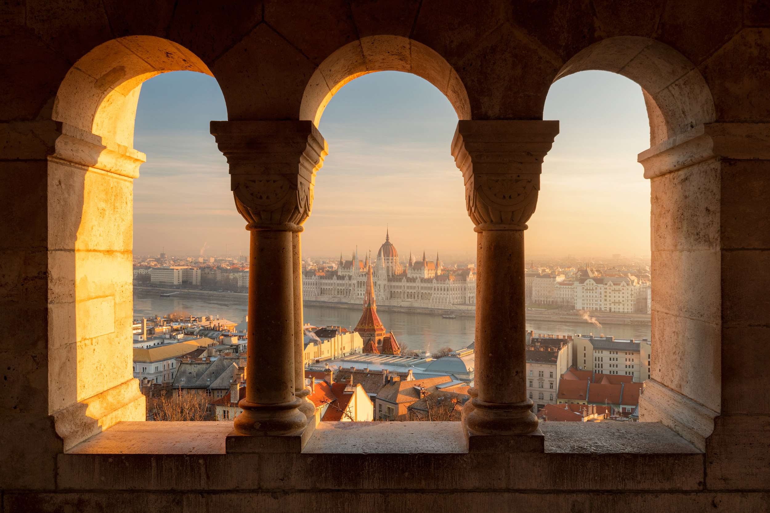 Beautiful view from the Fisherman’s Bastion on the Hungarian Par