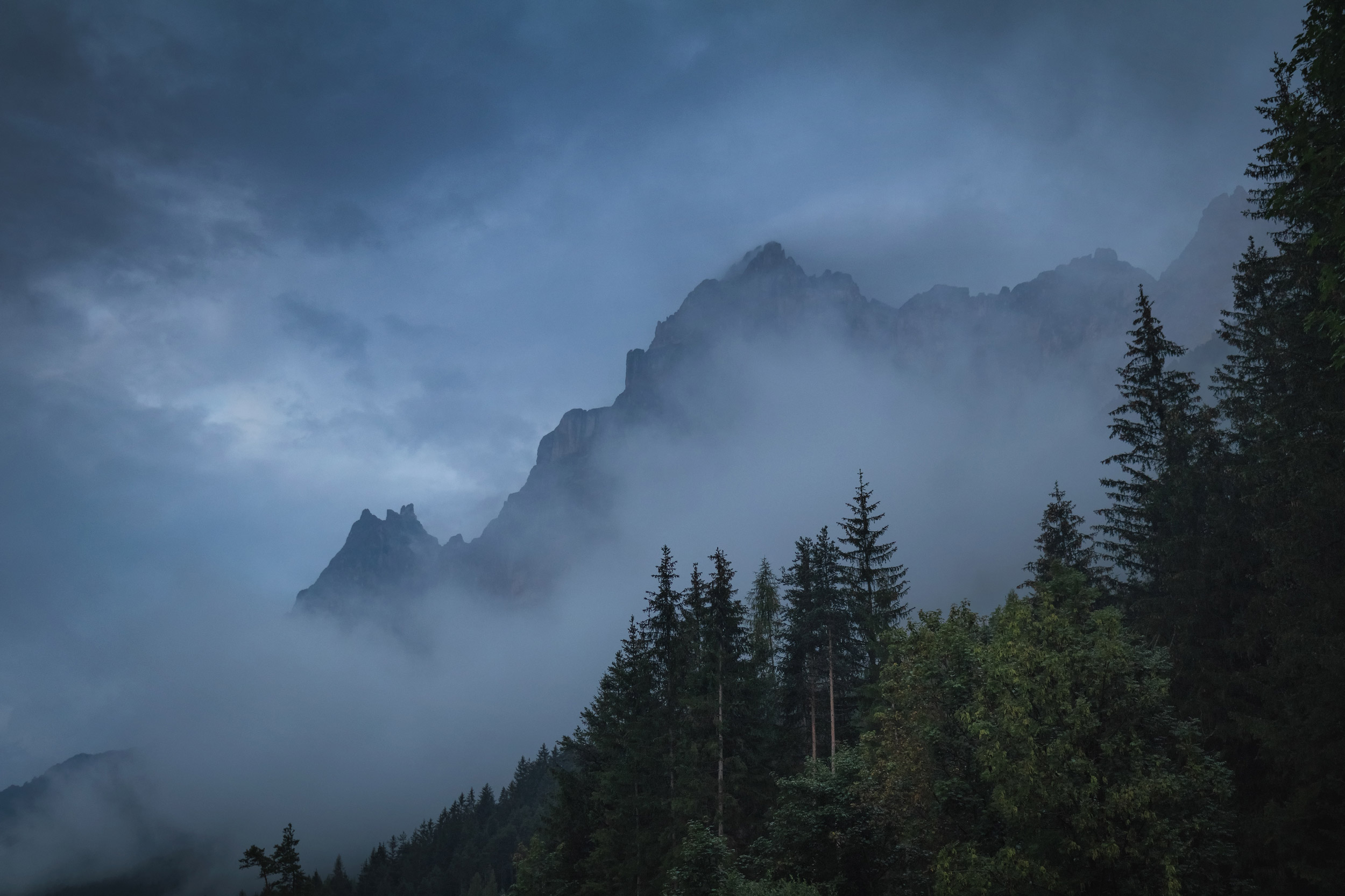 Dramatic clouds scene of Dolomiti Alps, South Tyrol, Italy, Euro