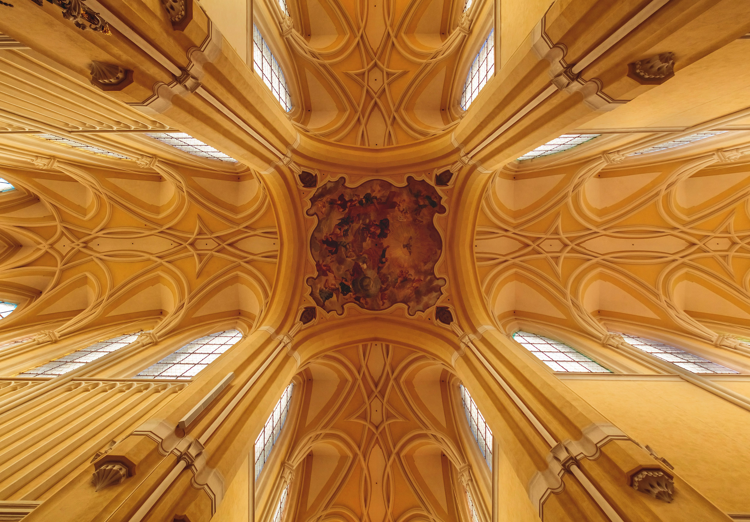 The ceiling of Cathedral of the Assumption of Our Lady at Sedlec