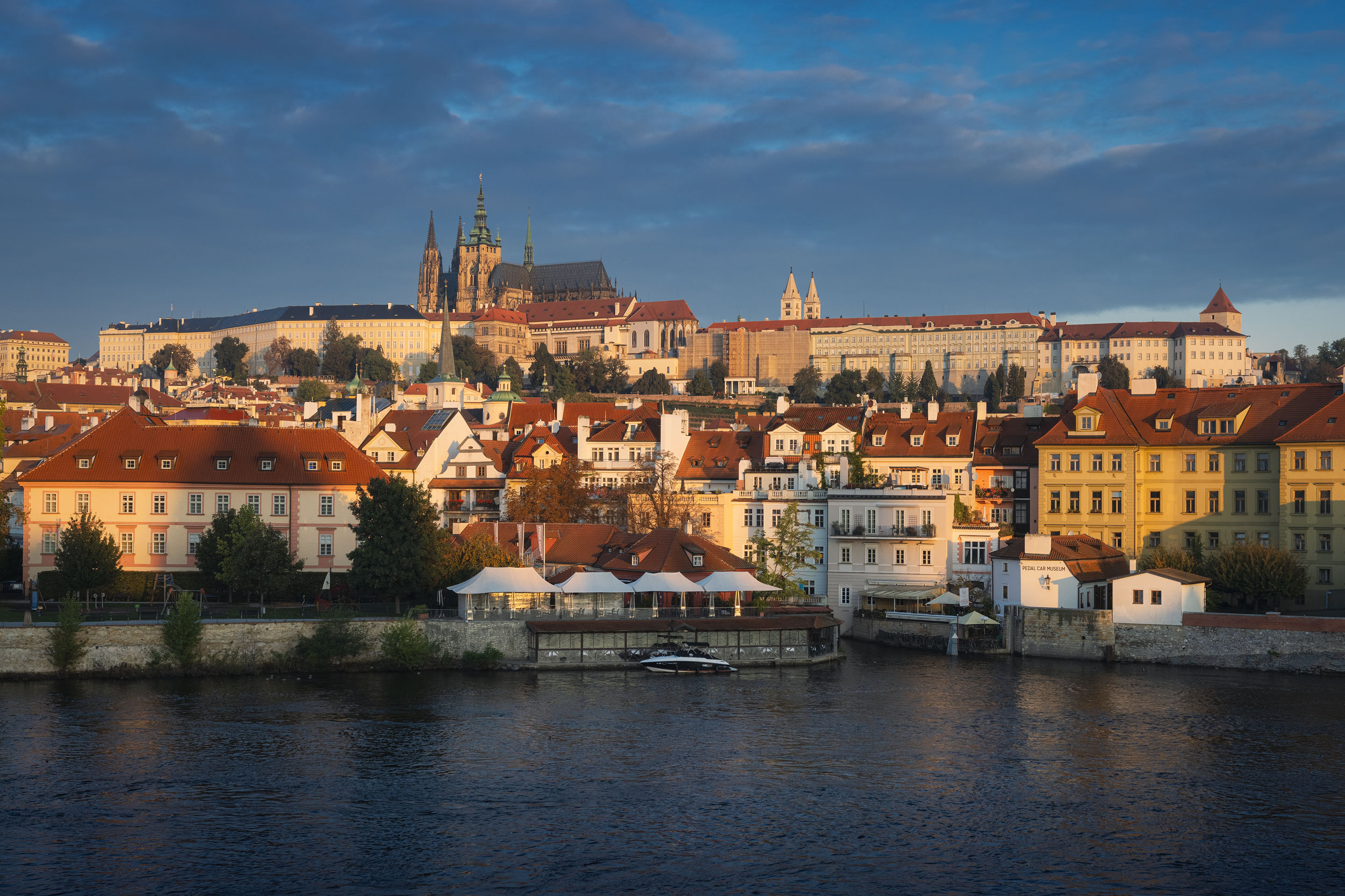 Prague Castle and Old Town Rooftops in morning light, Prague 